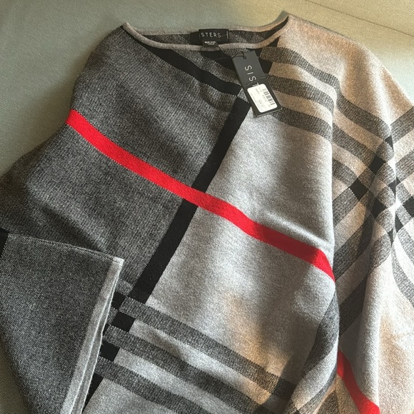 Pancho! Sisters NWT Plaid Pancho - one size - Picture 5 of 5